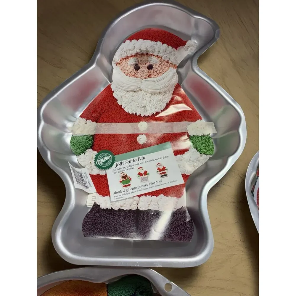 3 NEW WILTON Cake Pans Baking Santa Halloween Pumpkin Fun Vintage 90s Christmas